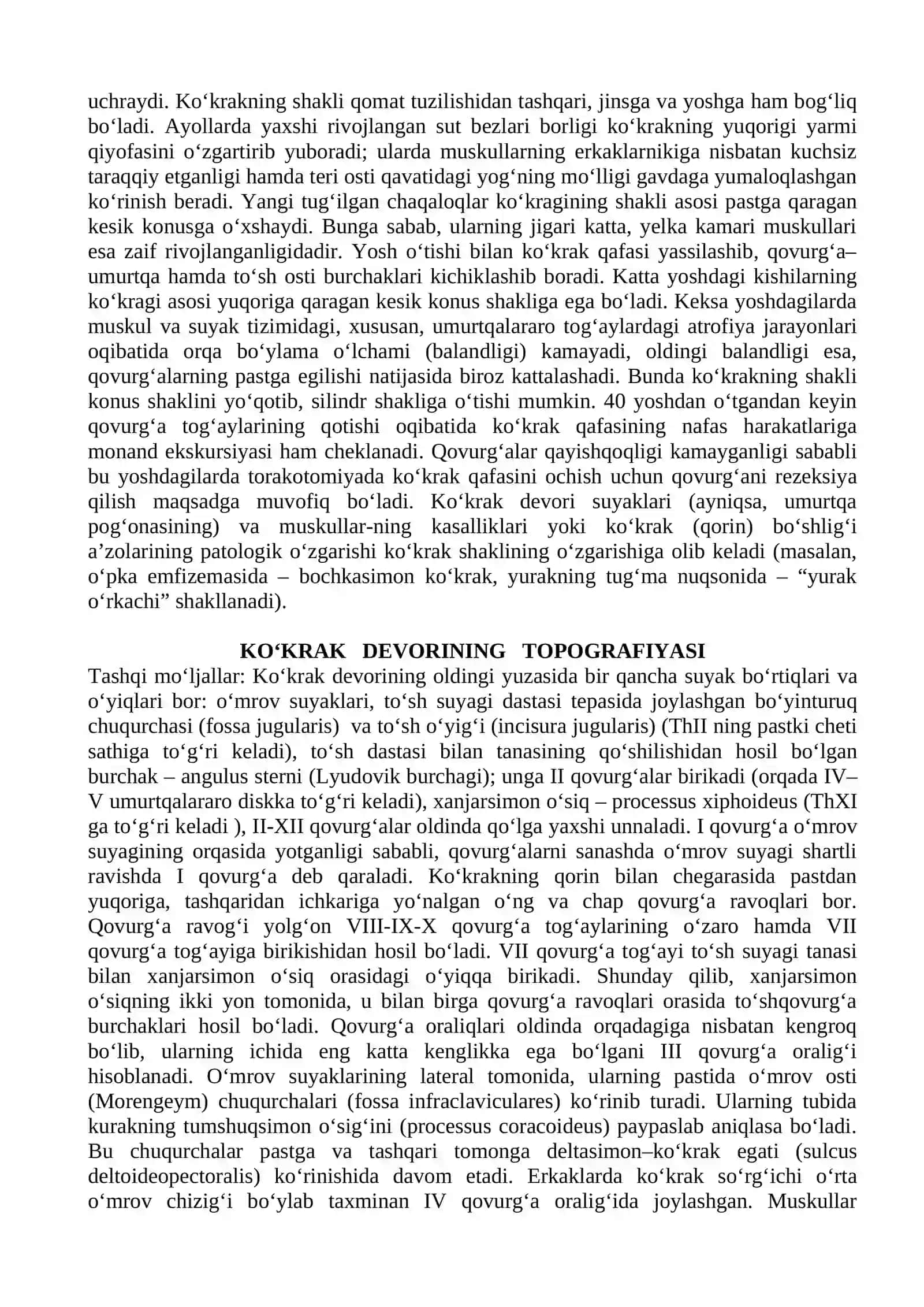 KO‘KRAK DEVORI, PLEVRA VA O‘PKALARNING TOPOGRAFIK ANATOMIYASI 2