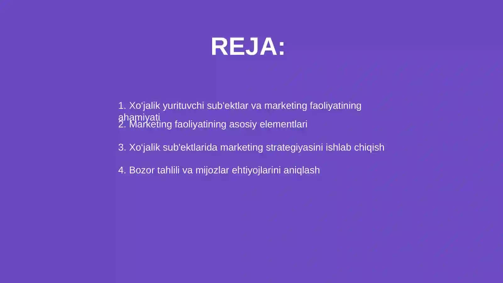 Xo‘jalik yurituvchi sub'ektlarning marketing faoliyatida tahlil 2