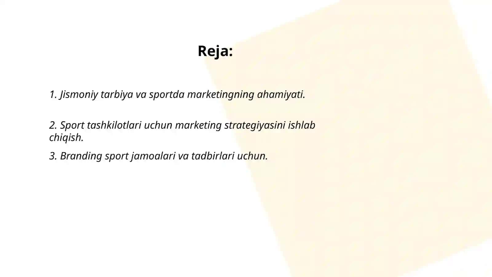 Jismoniy tarbiya va sport marketingi strategiyasi 2