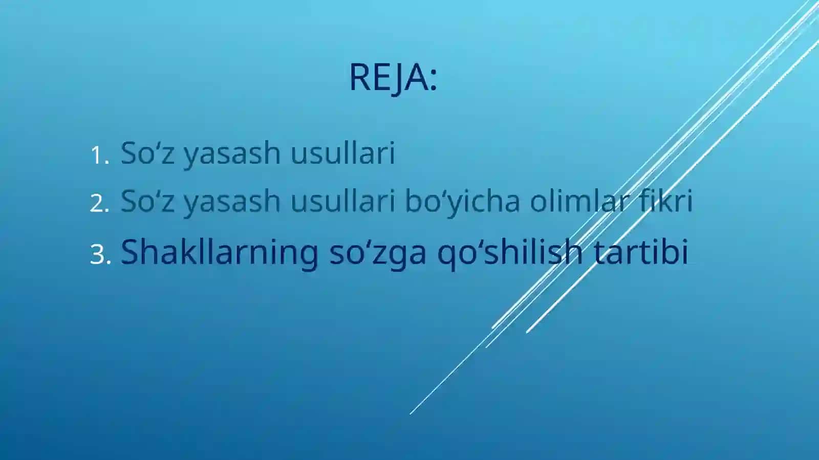 O‘zbek tili derivatsiyasi 2