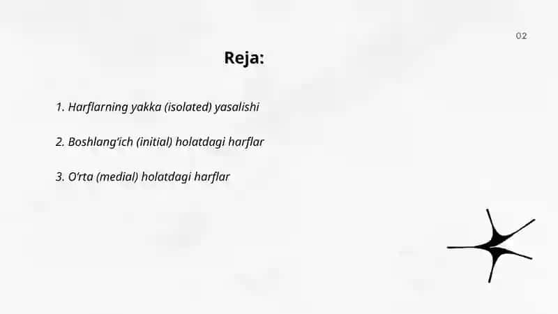 Arab alifbosidagi harflarning yasalishi 2