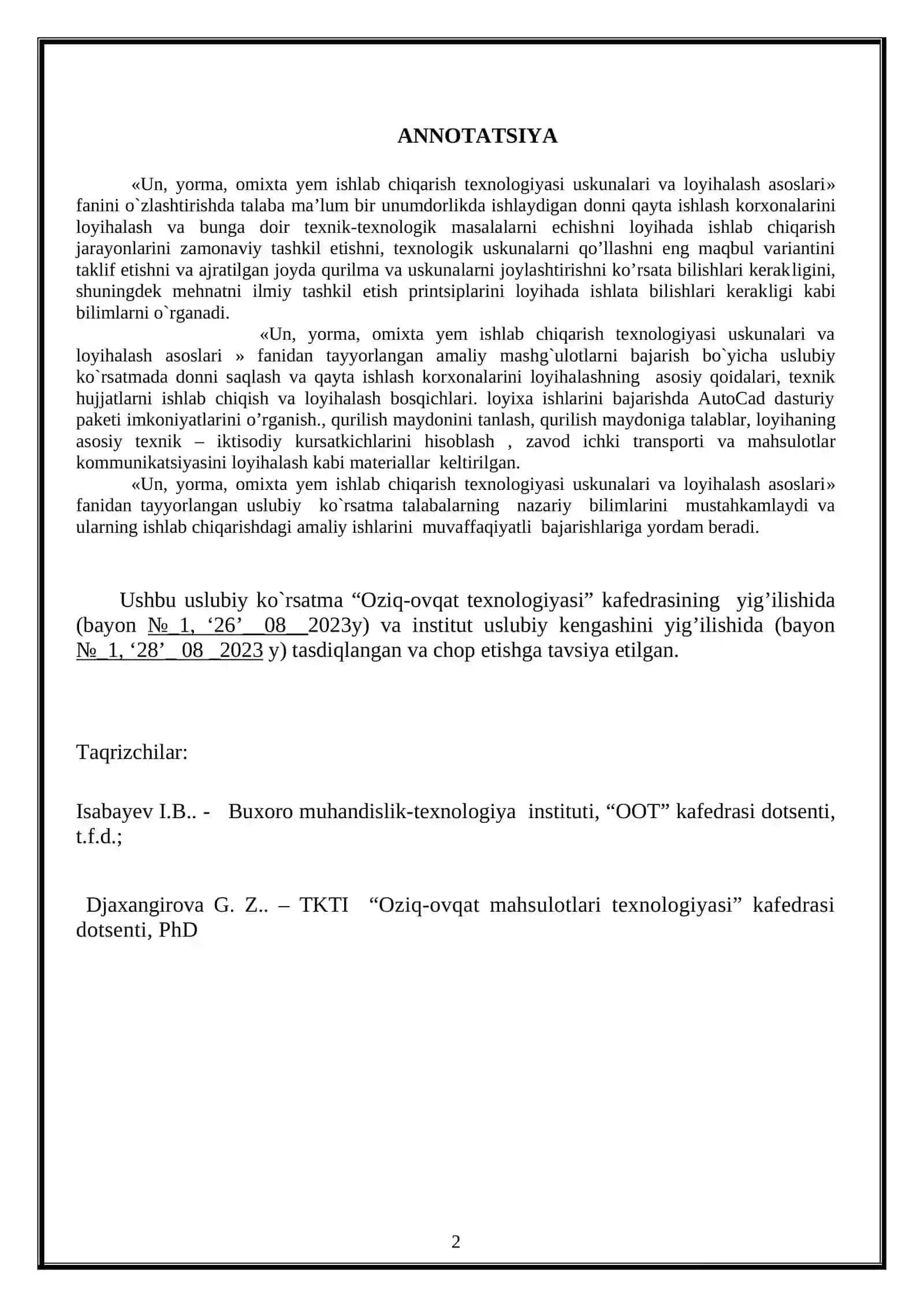 Un, yorma, omixta yem ishlash texnologiyasi 2