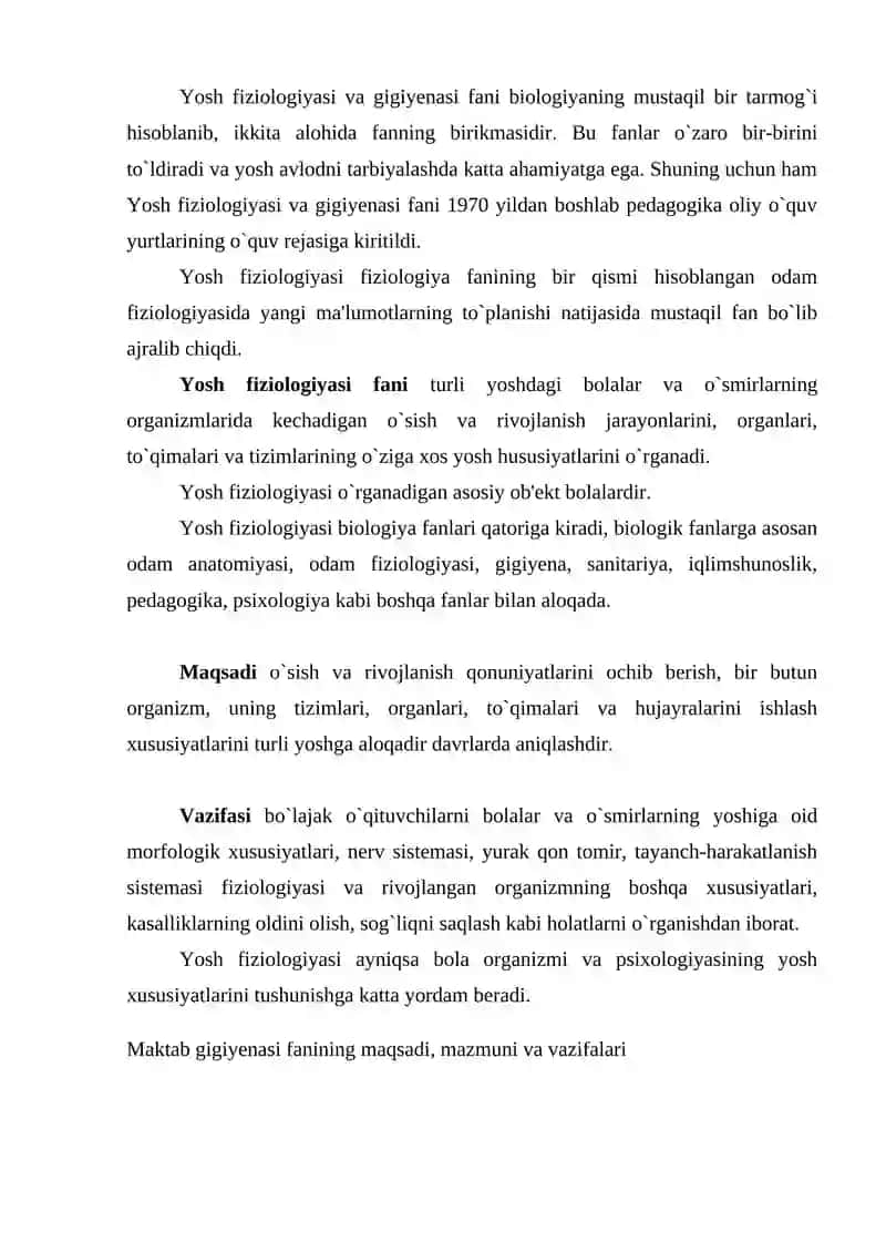 Yosh Fiziologiyasi va Gigiyesi Fanining Ta'lim Tarbiyadagi Ahamiyati 2