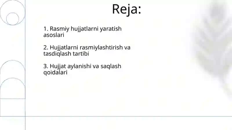 Rasmiy hujjatlarni yaratish asoslari 2