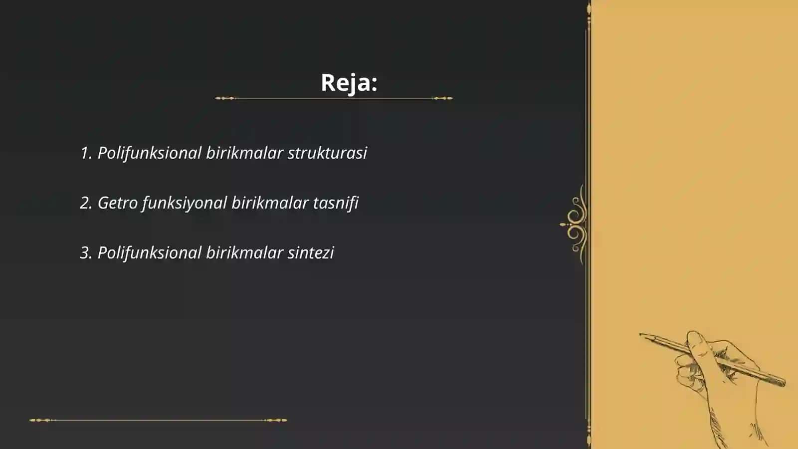 Polifunksional birikmalar va Getro funksiyanal birikmalar metabolitlar dorivor moddalar 2