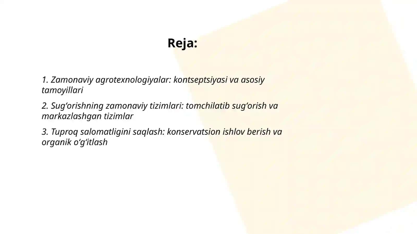 Zamonaviy agrotexnologiyalar 2