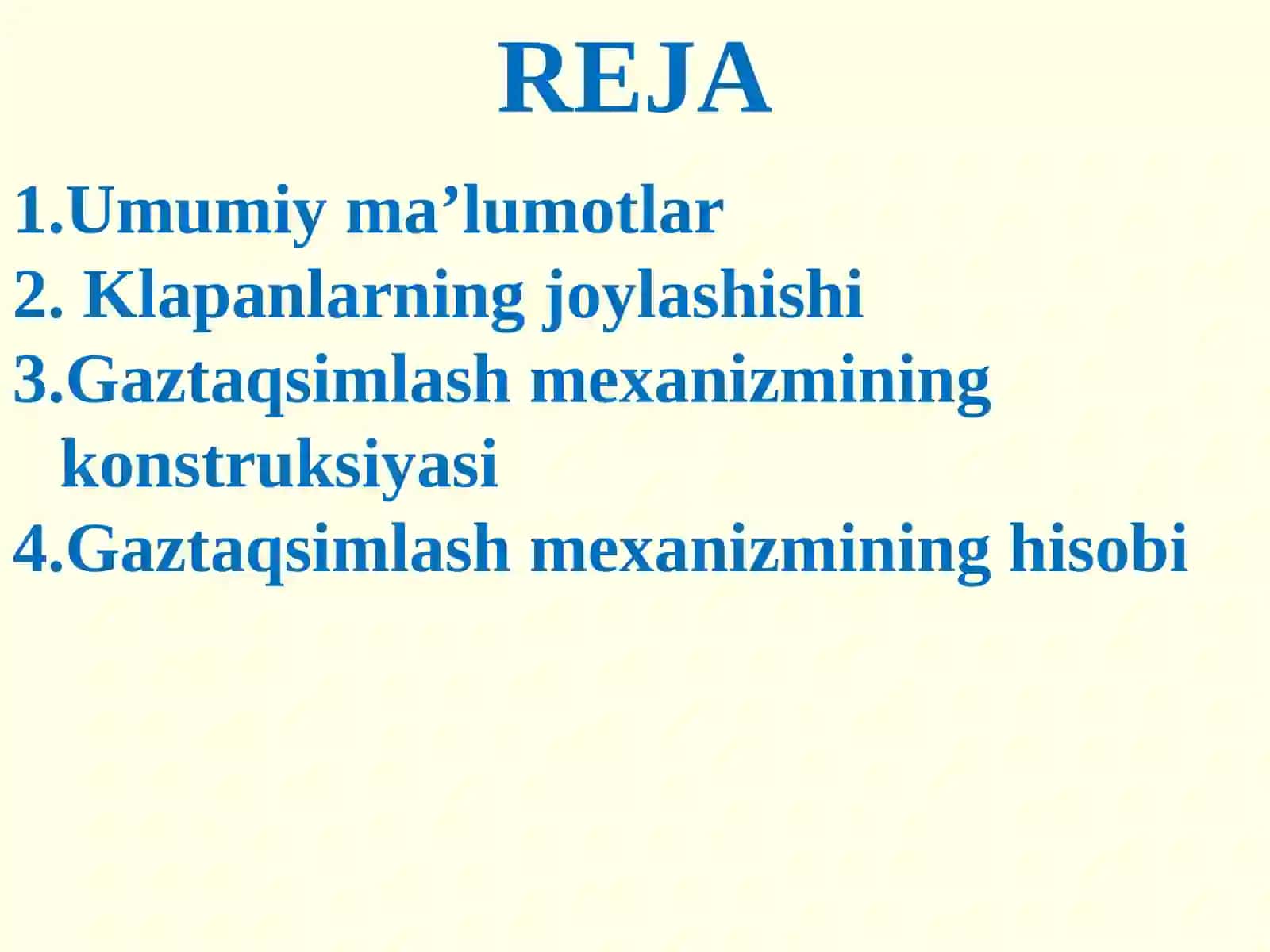 ICHKI YONUVDVIGATЕLINING GAZ TAQSIMLASH MEXANIZMININGKONSTRUKSIYASI VA HISOBI 2