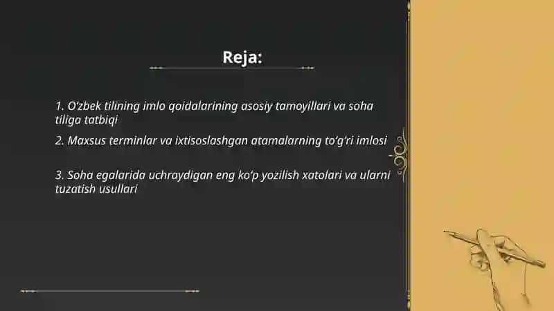 Oʻzbek tilining imlo qoidalari va soha egalarining savodxonligi 2