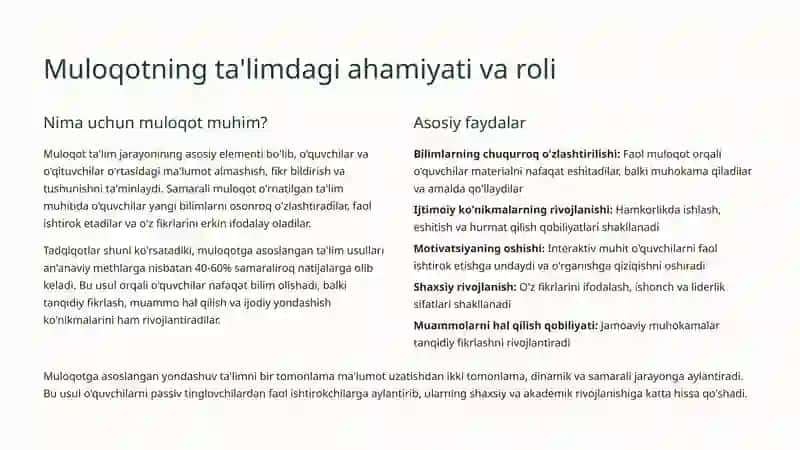 Muloqotga asoslangan interaktiv metodlar 2