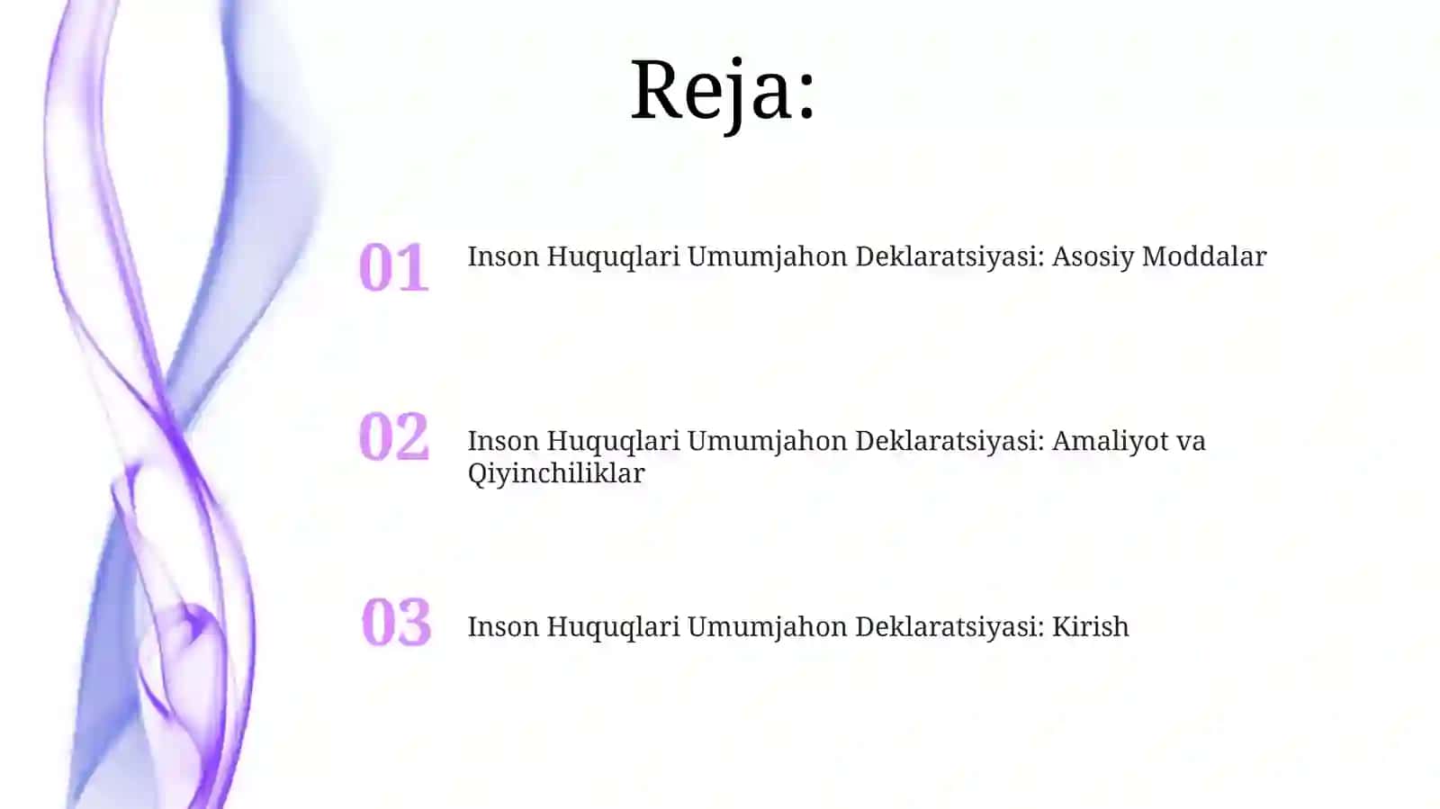 Inson Huquqlari Umumjahon Deklaratsiyasi: Asosiy Moddalar 2