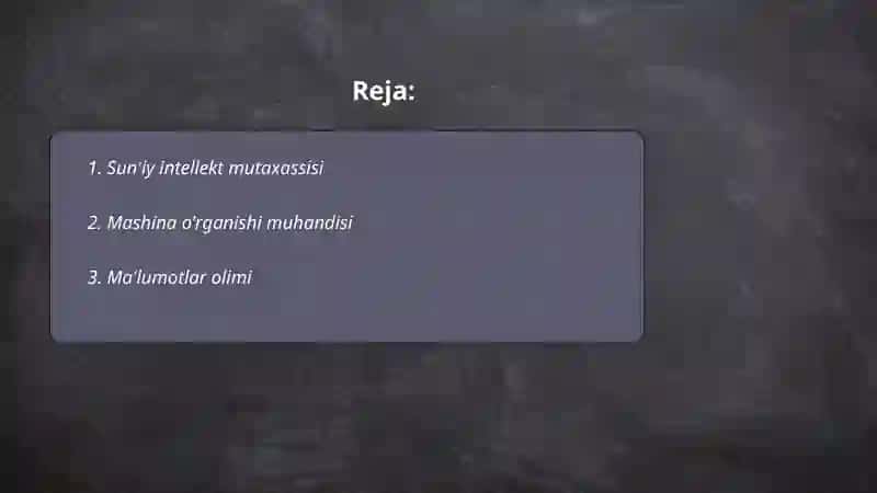 Sun'iy intellekt mutaxassisi 2