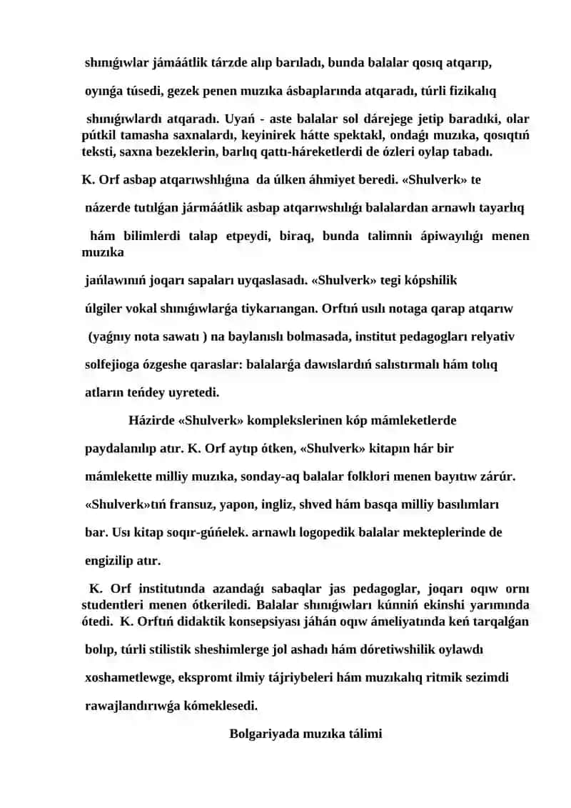 Germaniya, Bolgariya muzıka tálimi dizimi 2