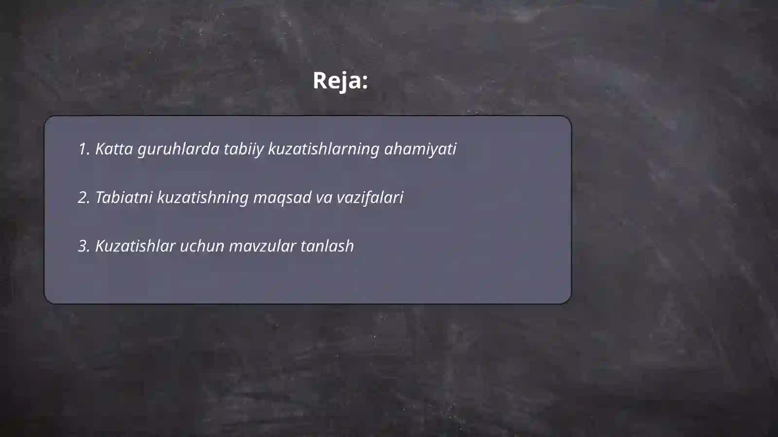 Tabiatni kuzatish metodikasi 2