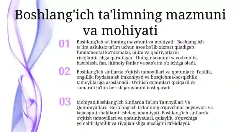 Boshlang'Ich Ta'Lim Mazmuni Va Mohiyati 2