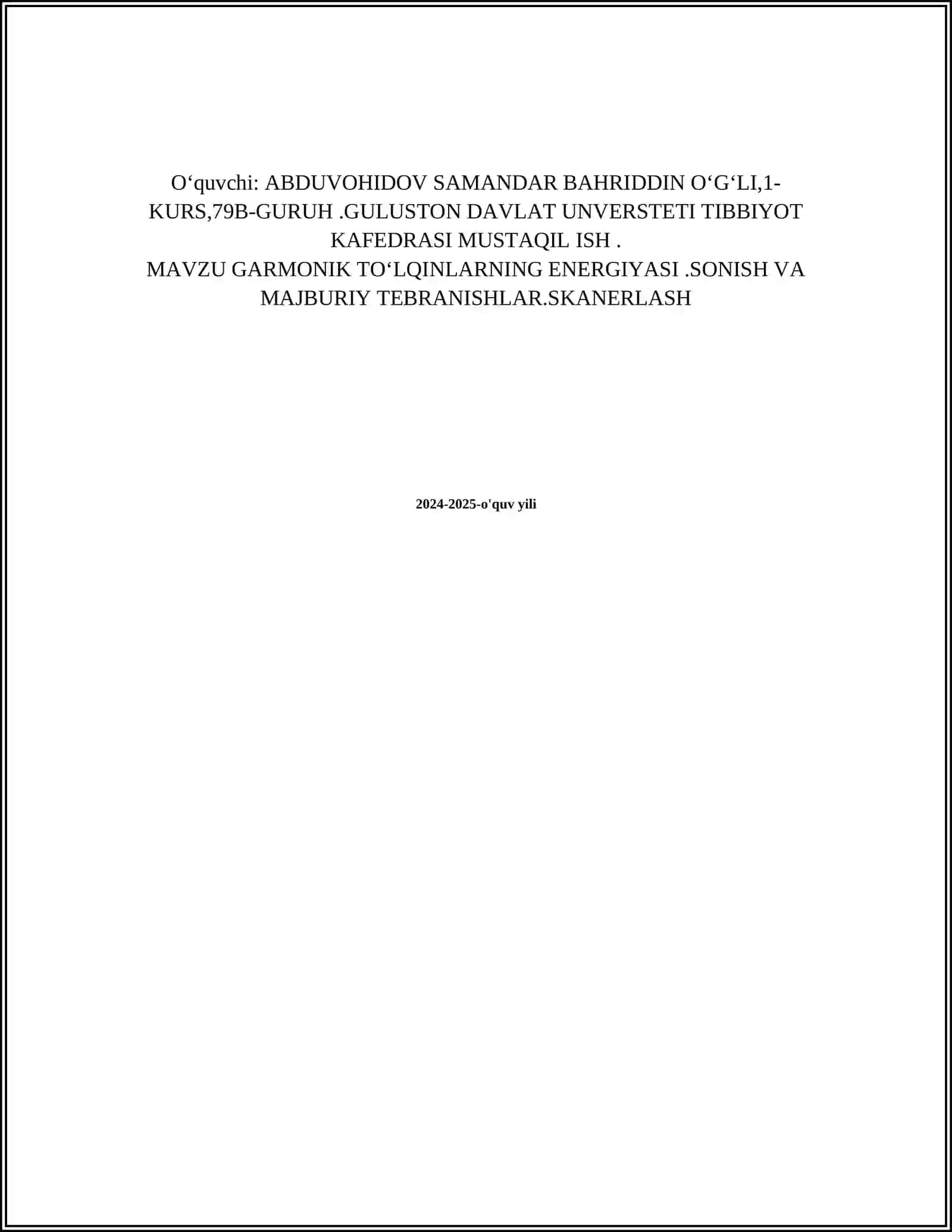 GARMONIK TOʻLQINLARNING ENERGIYASI 2