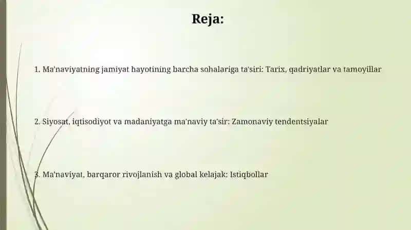 Ma'naviyatning ijtimoiy turmushning barcha sohalariga ta'siri 2