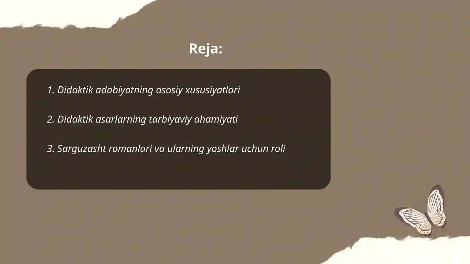 Didaktik adabiyotning asosiy xususiyatlari 2