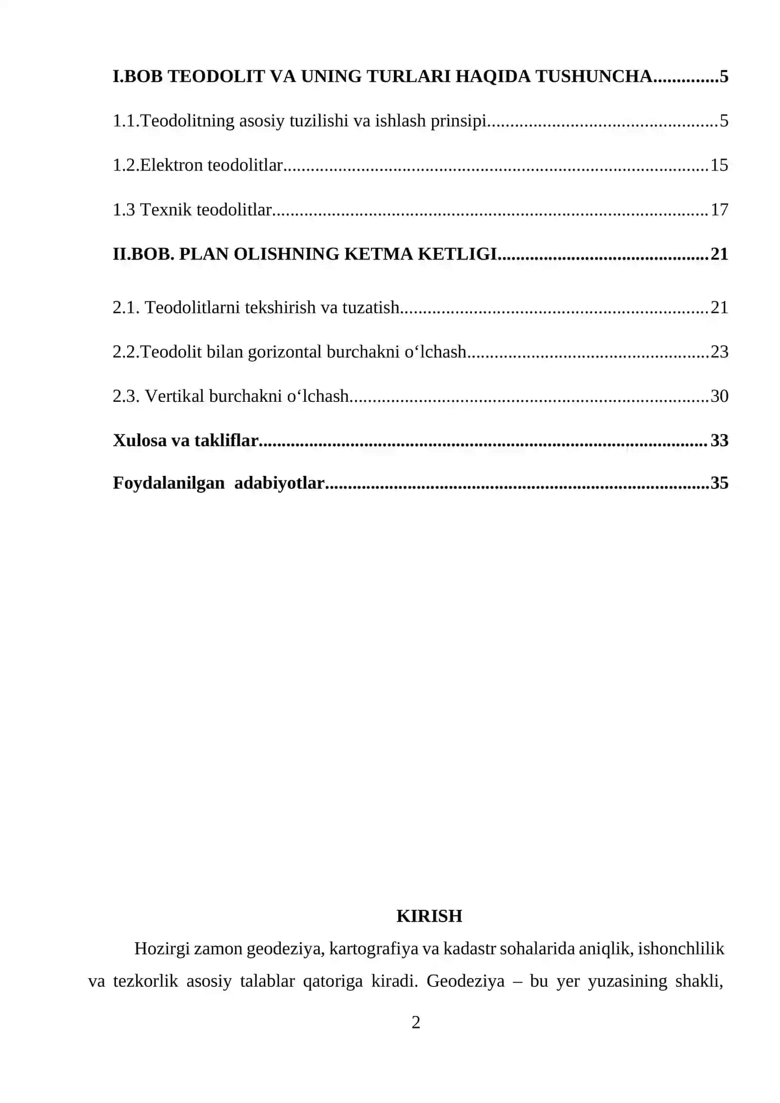Teodolit bilan plan olish 2