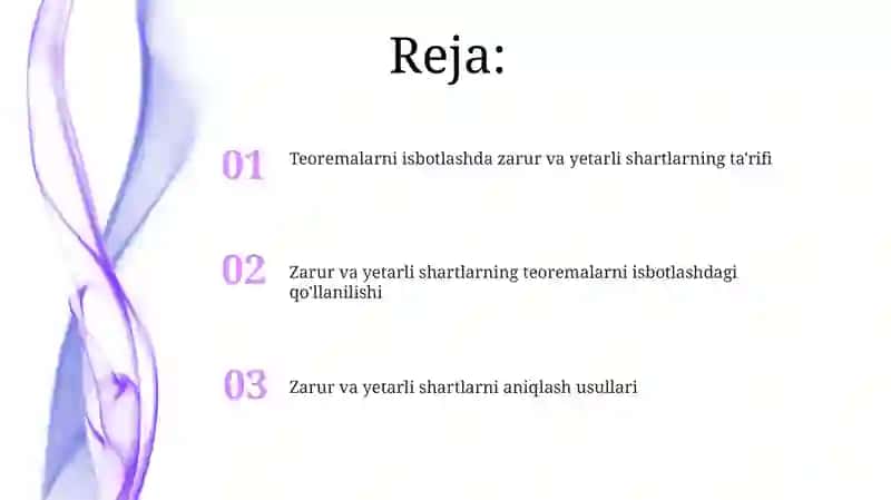 Teoremalarni isbotlashdagi zaruriy va yetarli shartlari 2