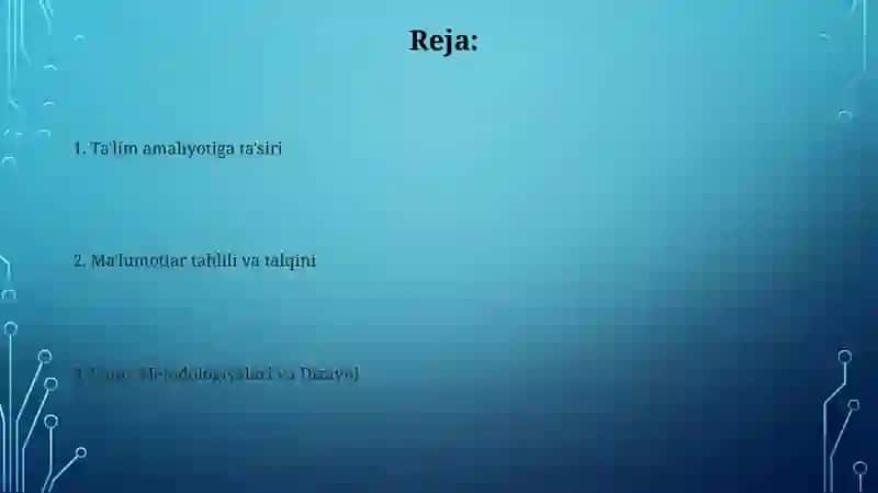 Ta'lim sifatini loyihalashtirish bo'yicha talabalar bilan testo'tkazish 2