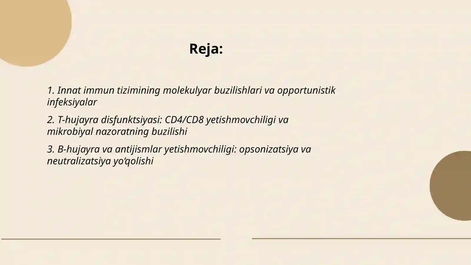 Immuntanqisliklarda opportunistik infeksiyalar kelib chiqishining molekulyar mexanizmi 2