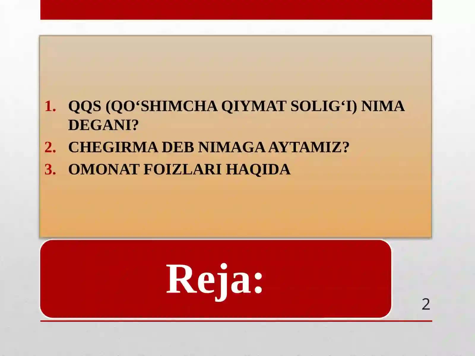 QQS (Qo'shimcha Qiymat Solig') 2