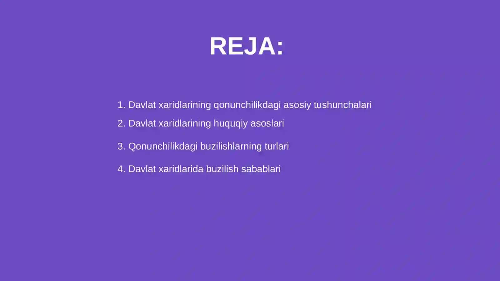 Davlat xaridlarining qonunchlikdagi buzganligi javobgarlik soni 2