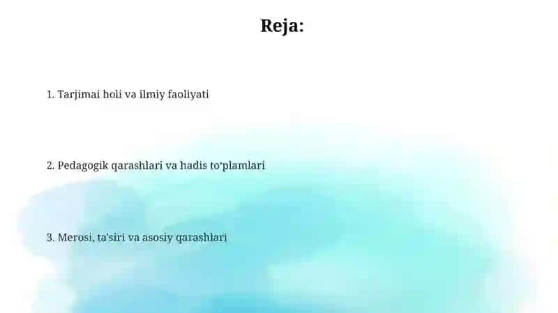 Imom al-Buxoriy hayoti ilmiy faoliyati va pedagogik qarashlari 2