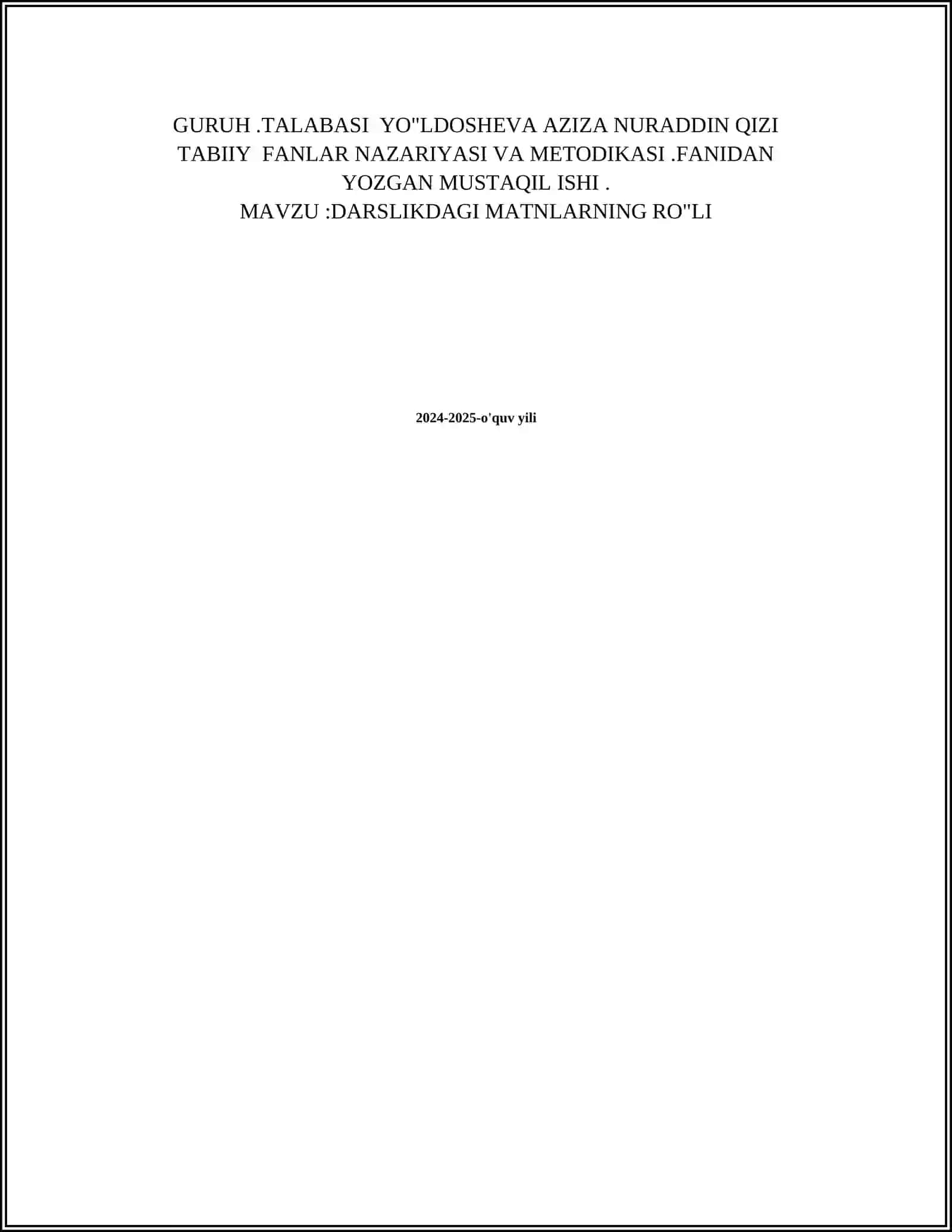 DARLIKDAGI MATNLARNING DIDAKTIK RO"LI 2