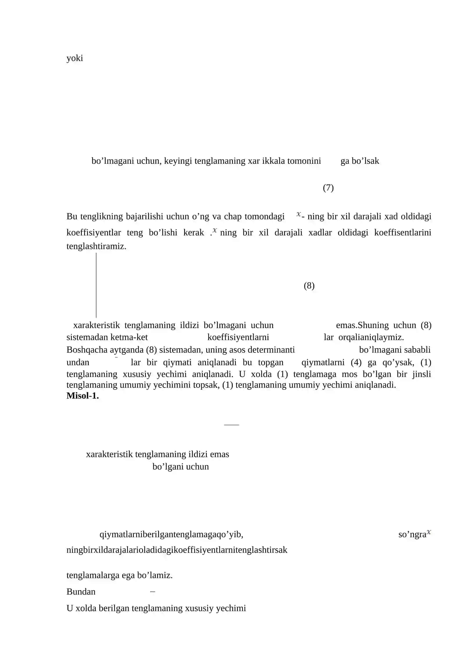 tindalama tenglamasi 2