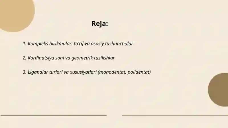 Kompleks birikmalar va xelototerapiya 2