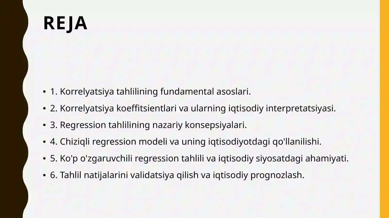 Korrelyatsion va regression tahlil usullari 2