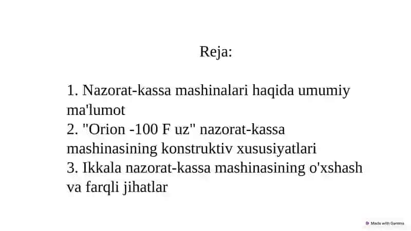 “Orion -100 F Uz” va «Elektronika 92-06 » markali nazorat-kassa mashinalari. 2