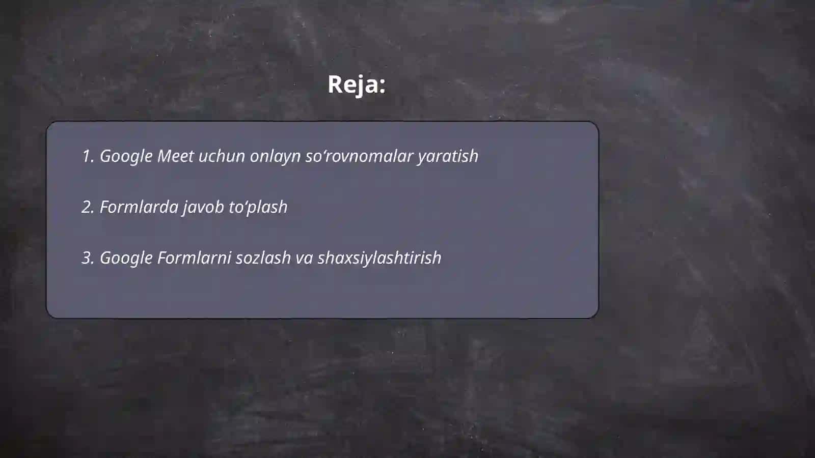 Google Meet uchun onlayn soʻrovnomalar yaratish 2