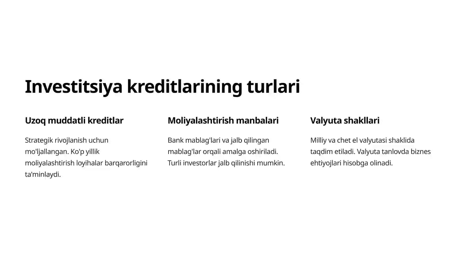 Investitsiya faoliyatini kreditlash 2