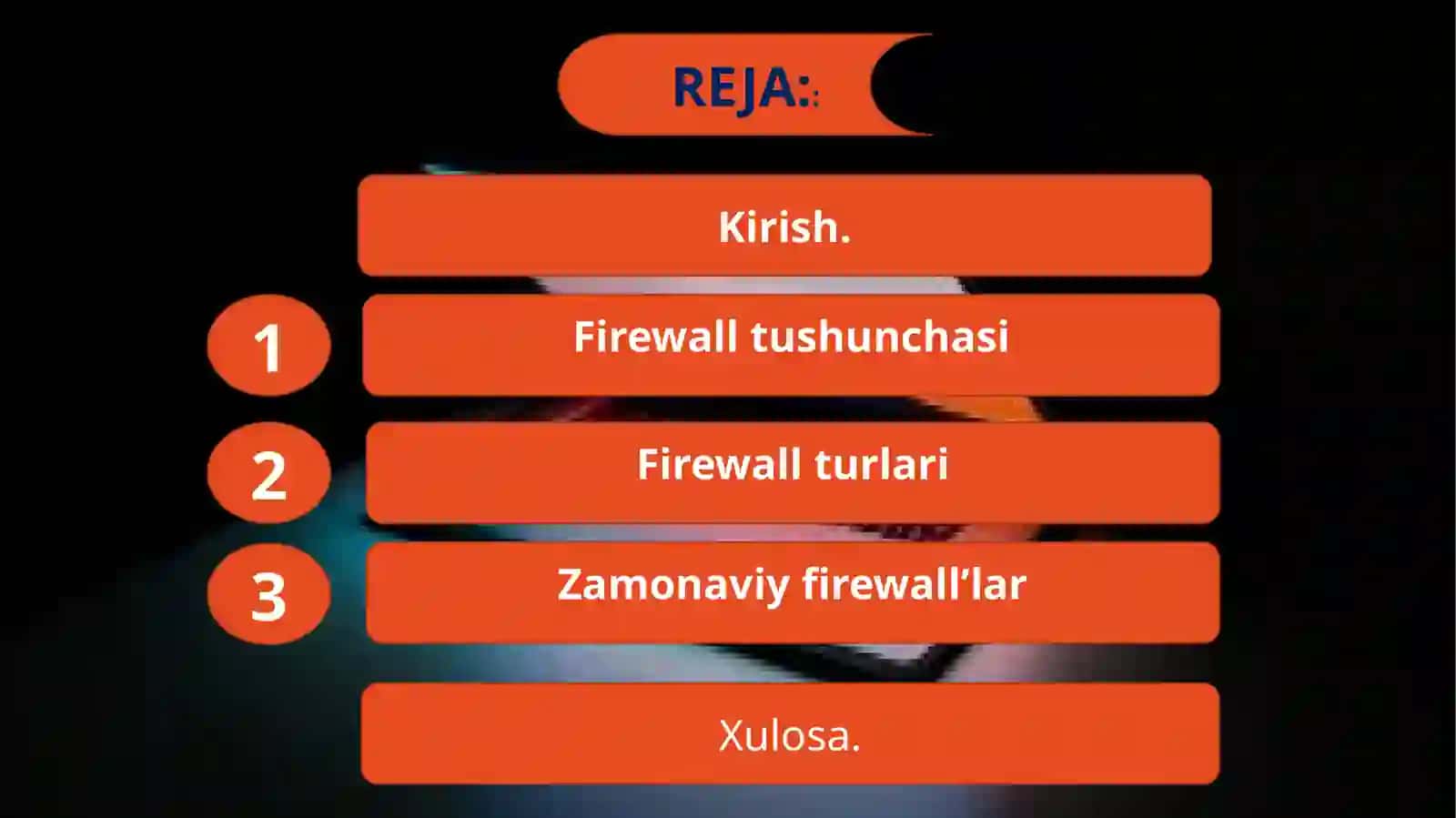 Tarmoqlararo ekranlarning turlari va funksiyalari hamda zamonaviy firewall’larning imkoniyatlari 2