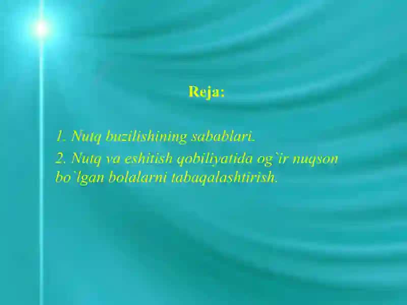 Maktab yoshdagi nutqida kamchiligi bo'lgan bolalarning o'quv kamchilik xususiyatlari 2