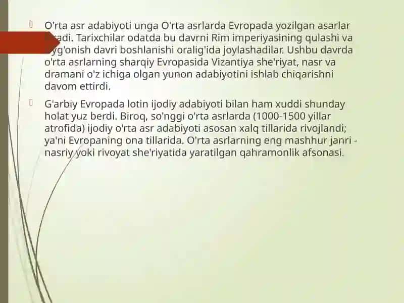 O'rta asrlar ingliz adabiyoti 2