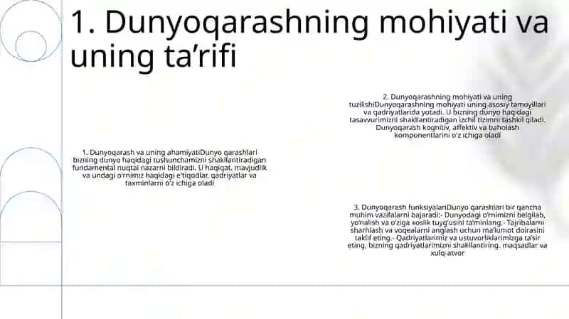 Dunyoqarashning Mohiyati, Tuzilishi Va Asosiy Funktsiyalari 2