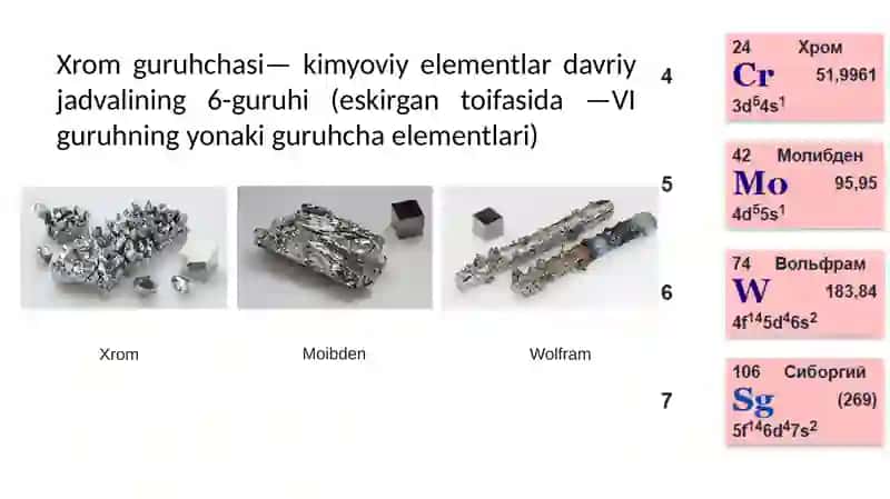 Xromguruhchasi elementlari 2