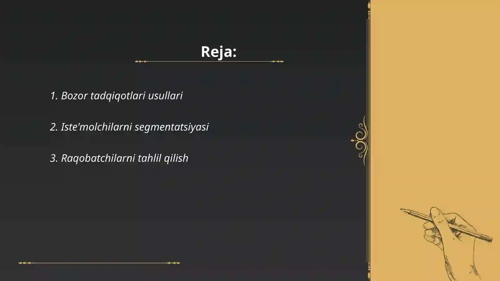 Bozor tadqiqotlari usullari 2