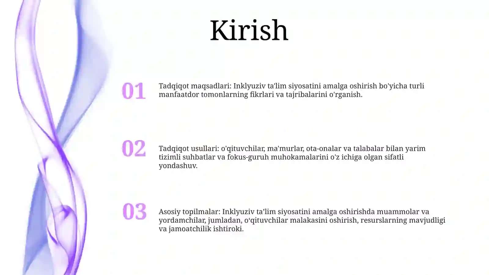 Inklyuziv Ta’Lim G'Oyalarini Amaliyotga Tadbiq Etish Bo'Yicha Turli Guruhlarga Mansub Respondentlarning Fikrlarini Aniqlashga Qaratilgan Sotsiologik Tadqiqotlar 2