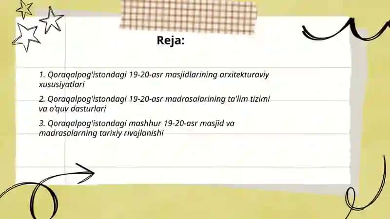 Qoraqalpog'istondagi 19-20-asr masjidlar va madrasalar 2