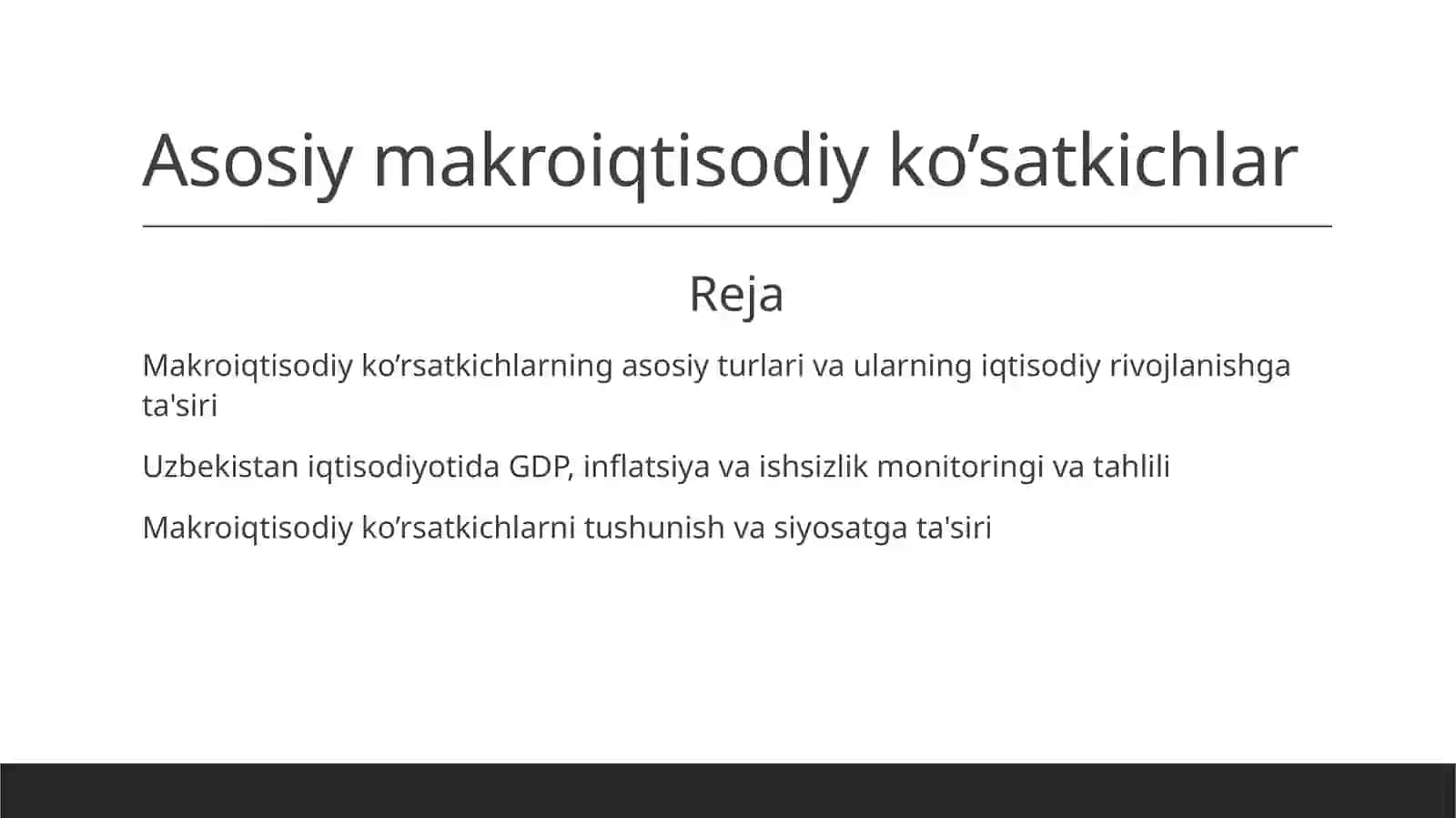 Asosiymakroiqtisodiyko’satkichlar 2