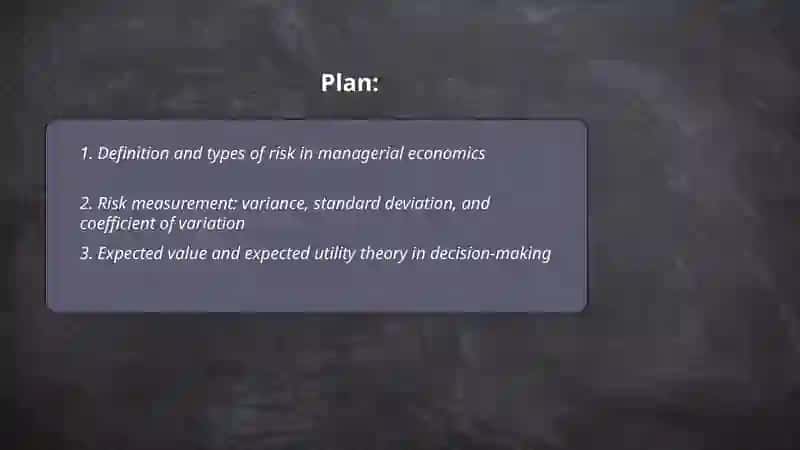 Risk Analysis in Managerial Economics 2