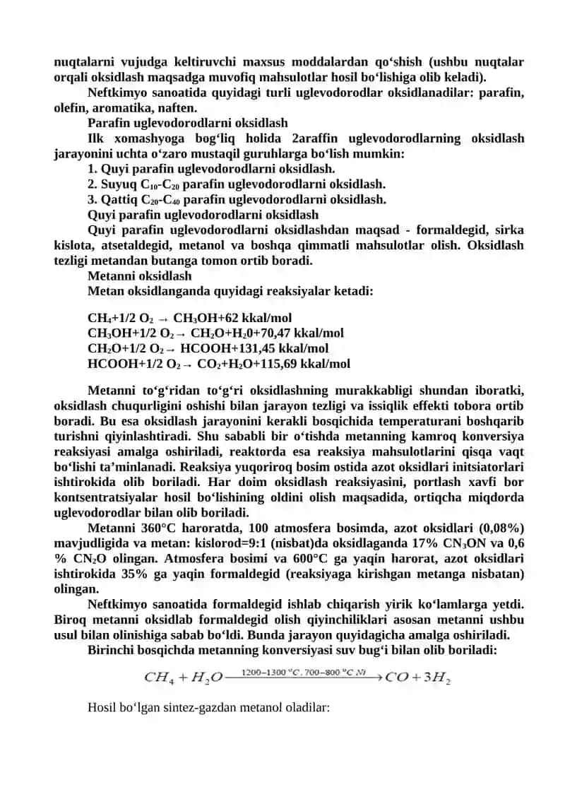 Uglevodorodlarni oksidlash 2