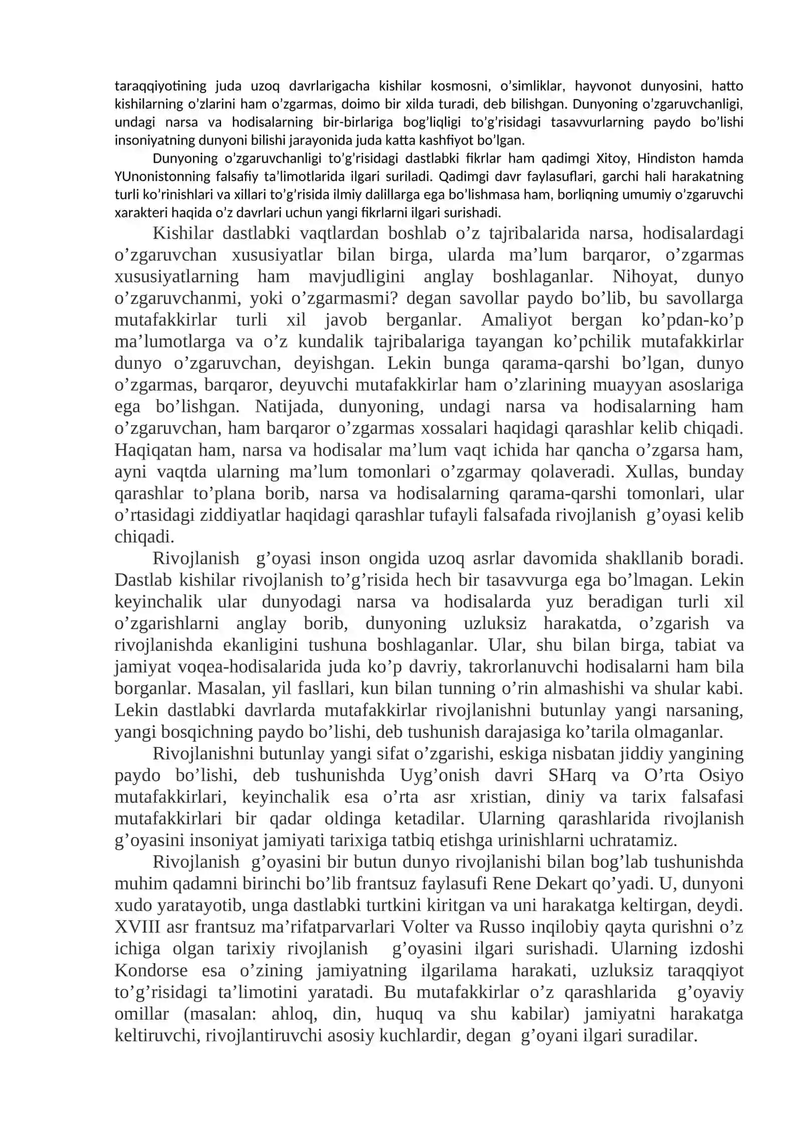 Rivojlanish falsafasi 2