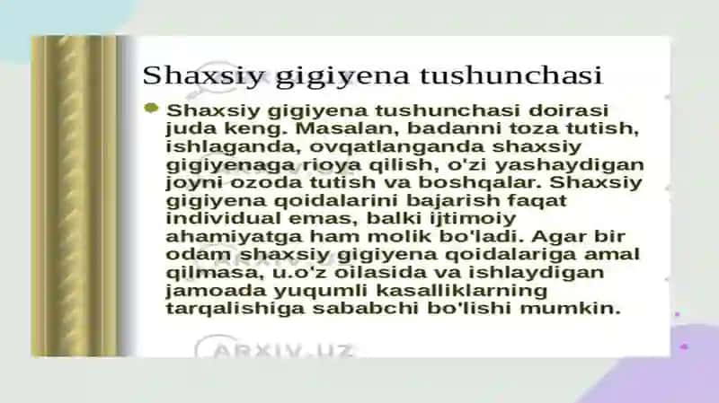 Xodimlaming shaxsiy gigiyenasiga sanitariya talablari 2