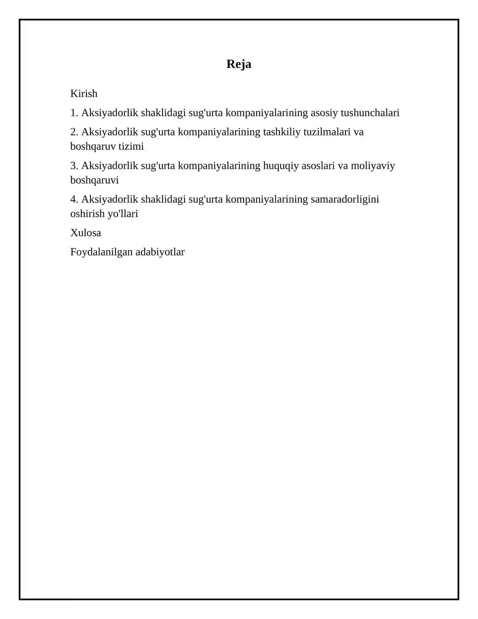 Aksiyadorlik shaklidagi sugʻurta kompaniyalari tashkiliy tuzilmalari 2