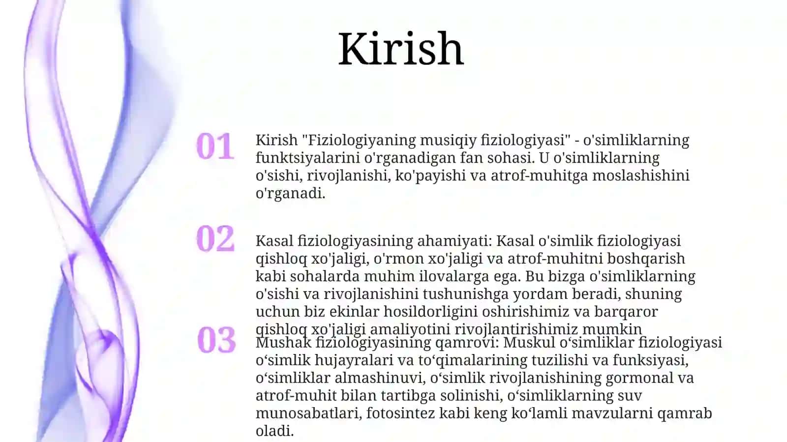 Kasal Osimliklar Fiziologiyasi 2